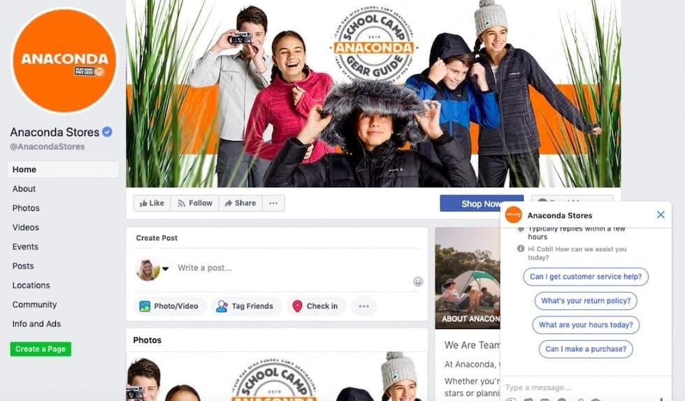 Anaconda Store Facebook